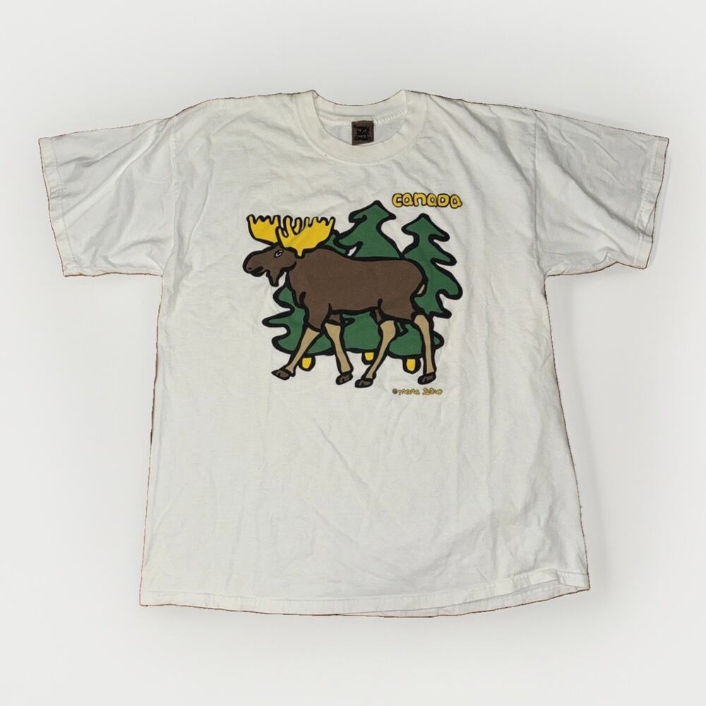 Vintage Marc Tetro Graphic T-Shirt White XL 24x29 Graphic Tee Canada Moose